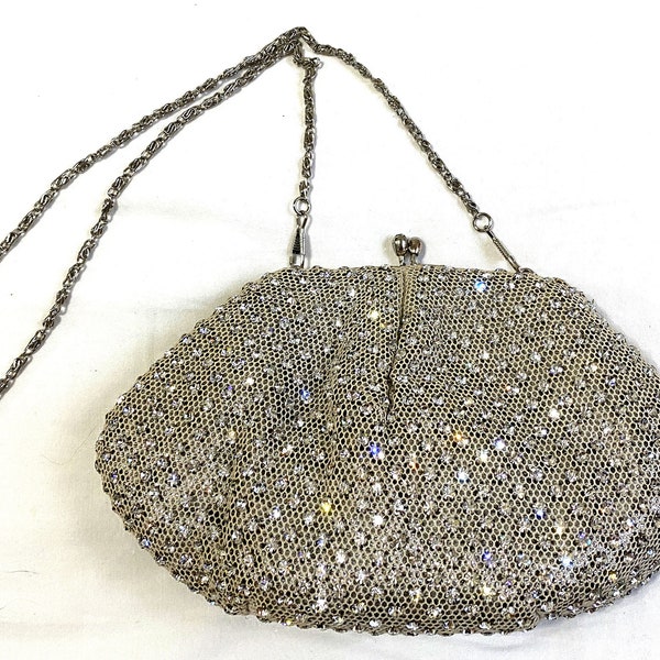 Vintage 1950's Bolsa de noche austriaco Cristal Rhinestone Bolso Embrague RARE