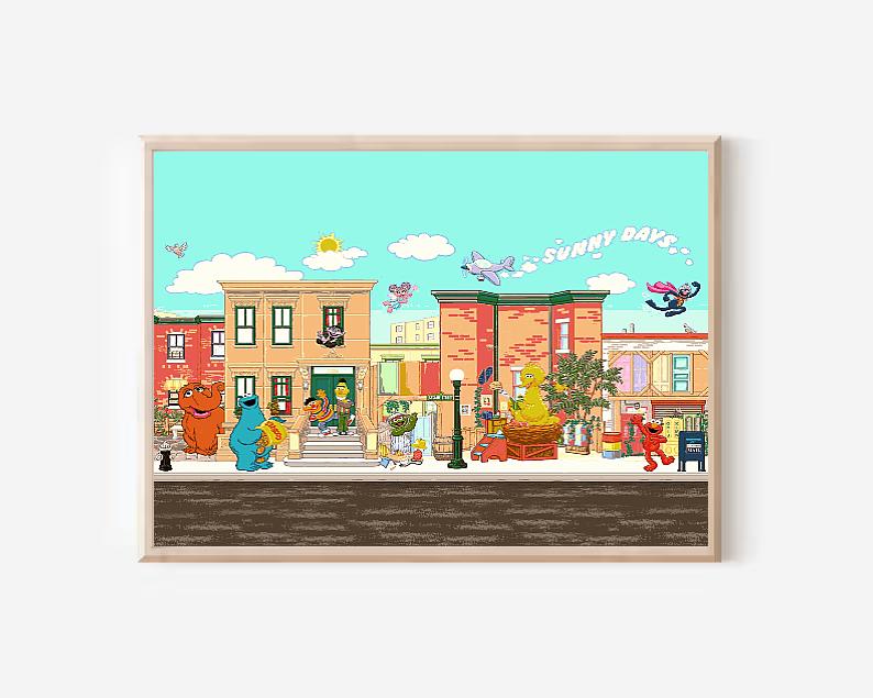 Sesame Street Digital Print