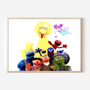 Sesame Street Colorful Group Digital Print