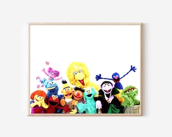 Sesame Street Bright Colorful Group Digital Print