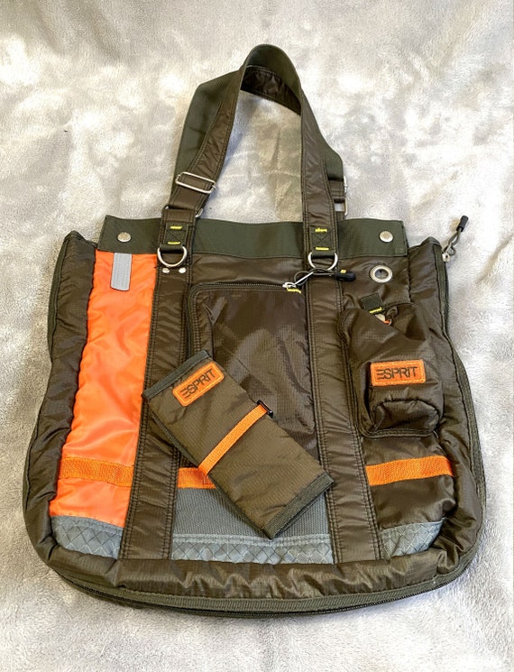 Vintage ESPRIT Nylon Tote Bag Purse Travel Utility