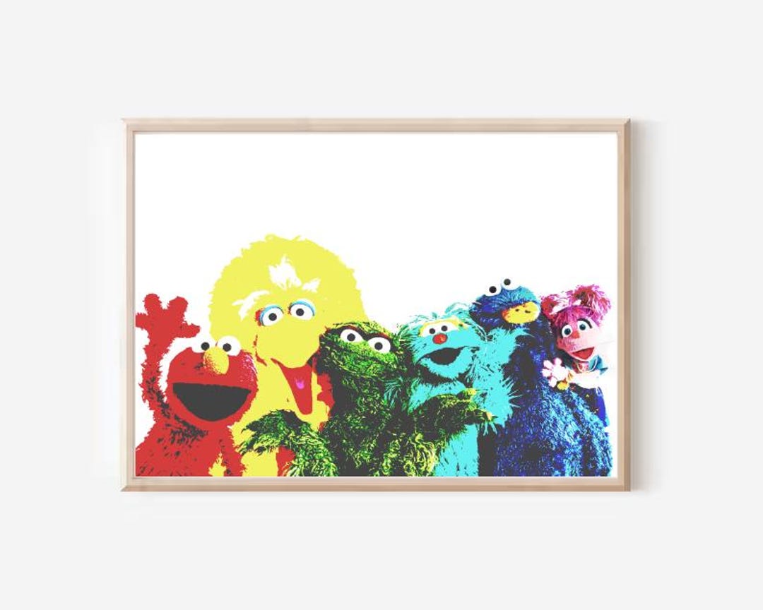 Sesame Street Colorful Digital Print - Etsy