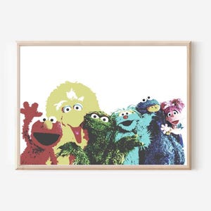 Sesame Street Muted Colors Digital Print