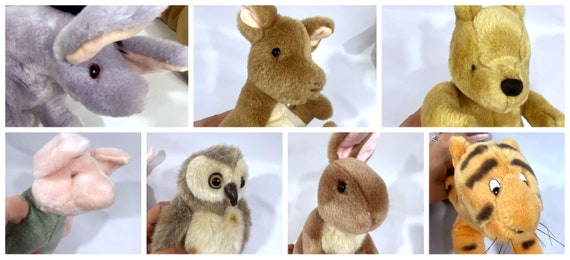 GUND Classic Pooh Stuffed Plush Set Lot Kanga Rabbit Owl Tigger