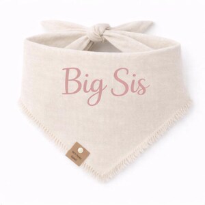 Big Sis Dog Bandana for New Baby Announcement | Pink Neutral Dog Scarf | Gender Reveal Puppy Outfit | Sister Dog Gift