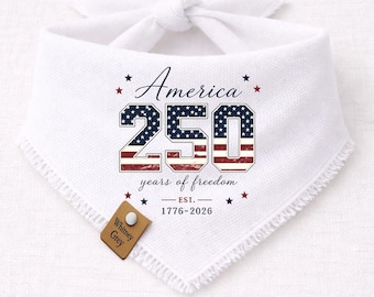 USA 250th Anniversary Dog Bandana, 4th July, USA 250th Anniversary Independence Day, 4th July 250th Year Pets