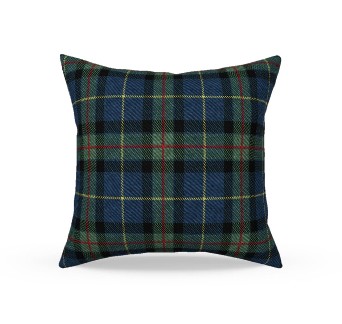Navy and Green Plaid Pillow Covers Etsy