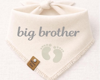 Dog Bandana: Big Brother Design - Neutral, Lightweight & Handmade
