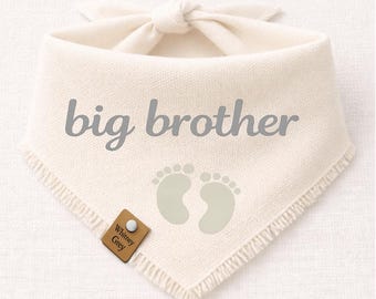 Dog Bandana, Big Brother, Modern Neutral