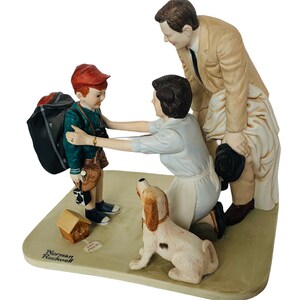 NORMAN ROCKWELL Figur Vintage Danbury Mint 12 Porzellan Statue Skulptur limitierte Edition Samstag Abend Post vtg mcm Home from Camp