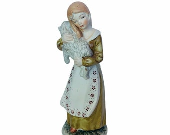 Espada Navaro figurine porcelain Spain girl holding lamb sheep gift decor vtg