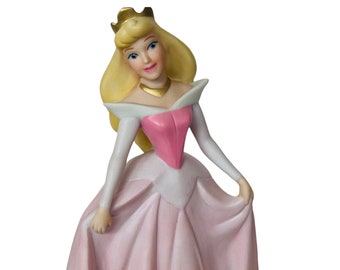 Sleeping Beauty Figurine vintage ceramic porcelain sculpture gift Walt Disney vtg Disneyland World Princess Aurora pink gold