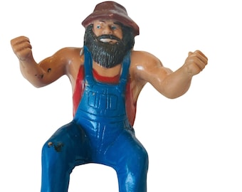 Duim Worstelaar Hillbilly Jim WWF rubber suparstar WWE Vtg action figure speelgoed 1980
