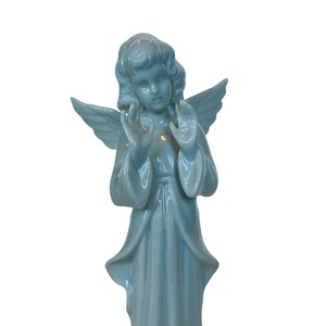 Dresden Porcelain Figurine vintage W Germany west angel statue milk white sculpture heaven cherub vtg Christmas Nativity band Caroler prayer