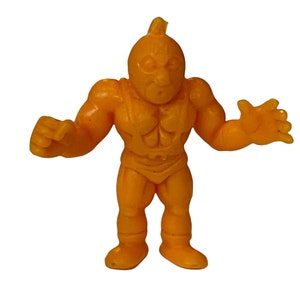 Muscle Men 1985 Vintage M.U.S.C.L.E. wrestling wrestler 1985 figure Mattel anime Kinnikuman manga kinkeshi toy #122 C tights ORANGE neon
