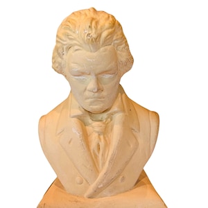 Beethoven Willis Music Figurine vtg Dugan compositeur buste sculpture craie 1770