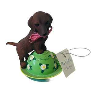 Dachshund Figurine Teacup Hamilton Puppy Dog Tea Cup Personali-tea Cheerful vtg