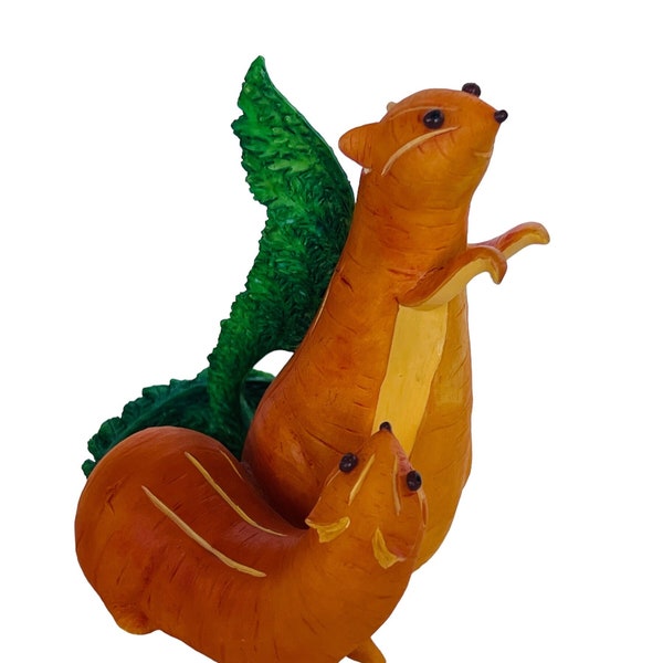 Home Gewachsene Figur Enesco Anthropomorphe Tier Gemüse Karotten Streifenhörnchen vtg