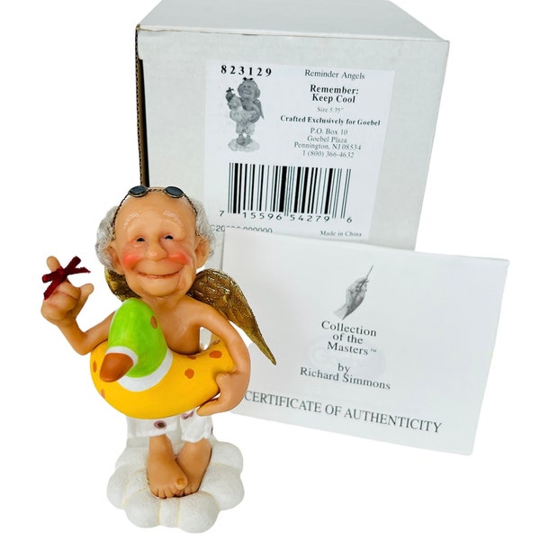 Richard Simmons Goebel Figurine Doll Collection Masters Angel SIGNED Keep Cool grandfather grandpa cherub floaty swimming