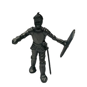 Medieval Knight vtg plastic toy figure England 1960s Britain marx Silver Shield
