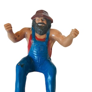 Thumb Wrestler Hillbilly Jim WWF rubber suparstar WWE Vtg action figure toy 1980