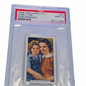 Shirley Temple Trading card tabak 1936 Gallaher Curly Topfilm Episodes Graded PSA 9 Mint #33 Virginia House London Belfast