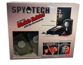 Tyco Spy Tech 1989 Vtg Toys Box nib accessories Walkie Talkies Communicator Belt BMC5