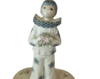 Flavia Japan Porzellan Figur signiert Clown Zirkus Mime Karneval Making Believe