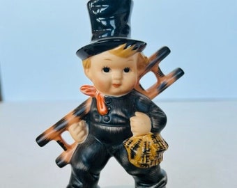 Vintage Goebel Chimney Sweep With Red Ladder & Brush Figurine