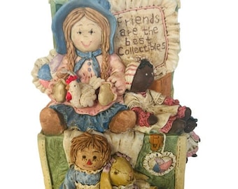 San Francisco Music Box Figurine friends best collectibles rag doll hen bunny