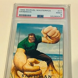 マーベル マスターピース トレーディングカード コミック スカイボックス アベンジャー X-メン スパイダーマン スーパーヒーロー 1992 ルーキー RC グレード PSA 9 ミント サンドマン #77 サンドマン