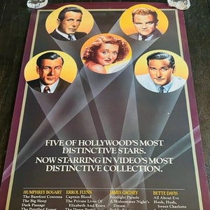 Kino Kino Poster Lobby Karte vtg 1987 Bogart Cagney Bette Davis Flynn