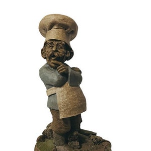 Tom Clark Figurine vtg sculpture signed Cairn coin Gnome Caesar chef cook #89