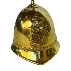 British Bobby Police Cop Brass Bell Ebner Seener England Metropolitan ER helmet