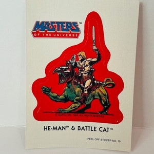 Masters of Universe trading card sticker He-Man 1984 Mattel puzzle Battle Cat 1