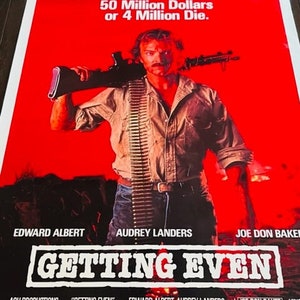 Movie Theater Cinema Poster Lobby Card vtg 1986 Getting Even Edward Albert Die