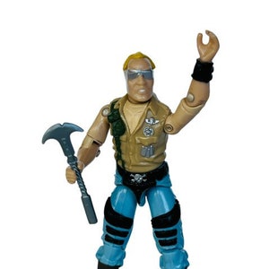 Gi Joe Cobra actiefiguur militaire Hasbro 1984 Dreadnok Buzzer wapen kettingbijl