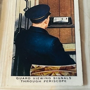 Tarjeta de ferrocarril Tren Equipo ferroviario 1938 Testamentos Tabaco imperial Periscopio HO