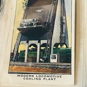 Tarjeta de ferrocarril Tren Equipo ferroviario 1938 Planta de carbón de tabaco Wills Imperial