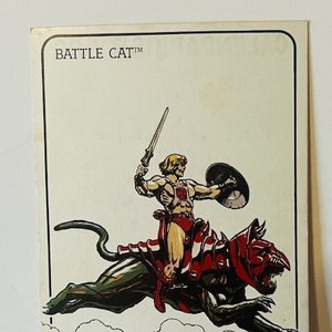 Masters of Universe Trading Card Calendar 1986 Mattel TV 86 He-Man Battle Cat