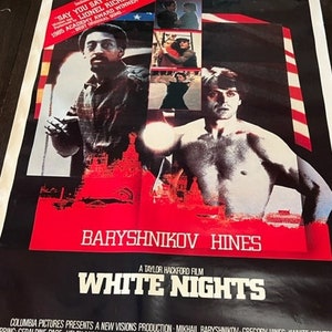 Kino Kino Plakat Eingangskarte 1986 Weiße Nächte Baryshnikov Hines vtg