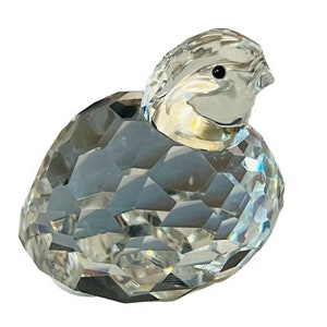 Swarovski Crystal Figurine anthropomorphic Austria vtg Chubby Chicken chic bird