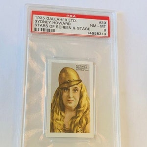 Gallaher LTD 1935 Sigaretta Tabacco Trading Card Londra Virginia House Graded PSA 8 Stelle Schermo Palcoscenico Sydney Howard #39 Sindaci Nest Francese