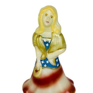 Fenton Art Glass Figurine SIGNED American Flag Dress 1st Edition Shelley RARE us