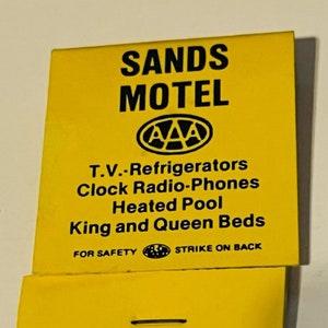 Vintage Match Book Advertising matchbook Sands Motel San Luis Obispo California