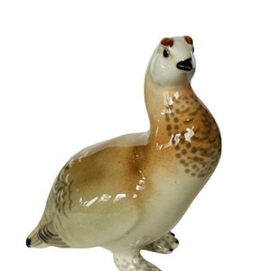 Lomonosov Russia Quail bird signed figurine porcelain bird vtg antique USSR dove