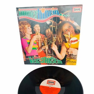 Disco de vinil lp música vintage 33 rpm 12 polegadas 12 &quot;vtg caixa original 1965 Alemanha festa de garotas bêbadas Vergnugen immerhinein Europa Prost