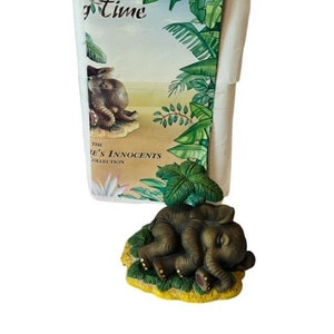 Figurka słonia vtg Hamilton Collection BOX Napping Time Natures Innocents COA