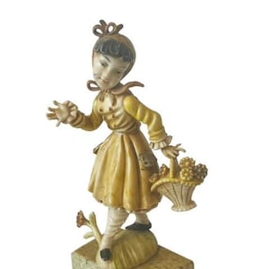 Roman Fontanini Itália estatueta Simonelli Depose Flower Girl Basket Ragosta Alfa