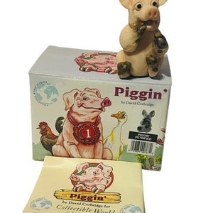 Pig Figurine Anthropomorphic Corbridge Piglet Flambro Piggin BOX Petrified Scare